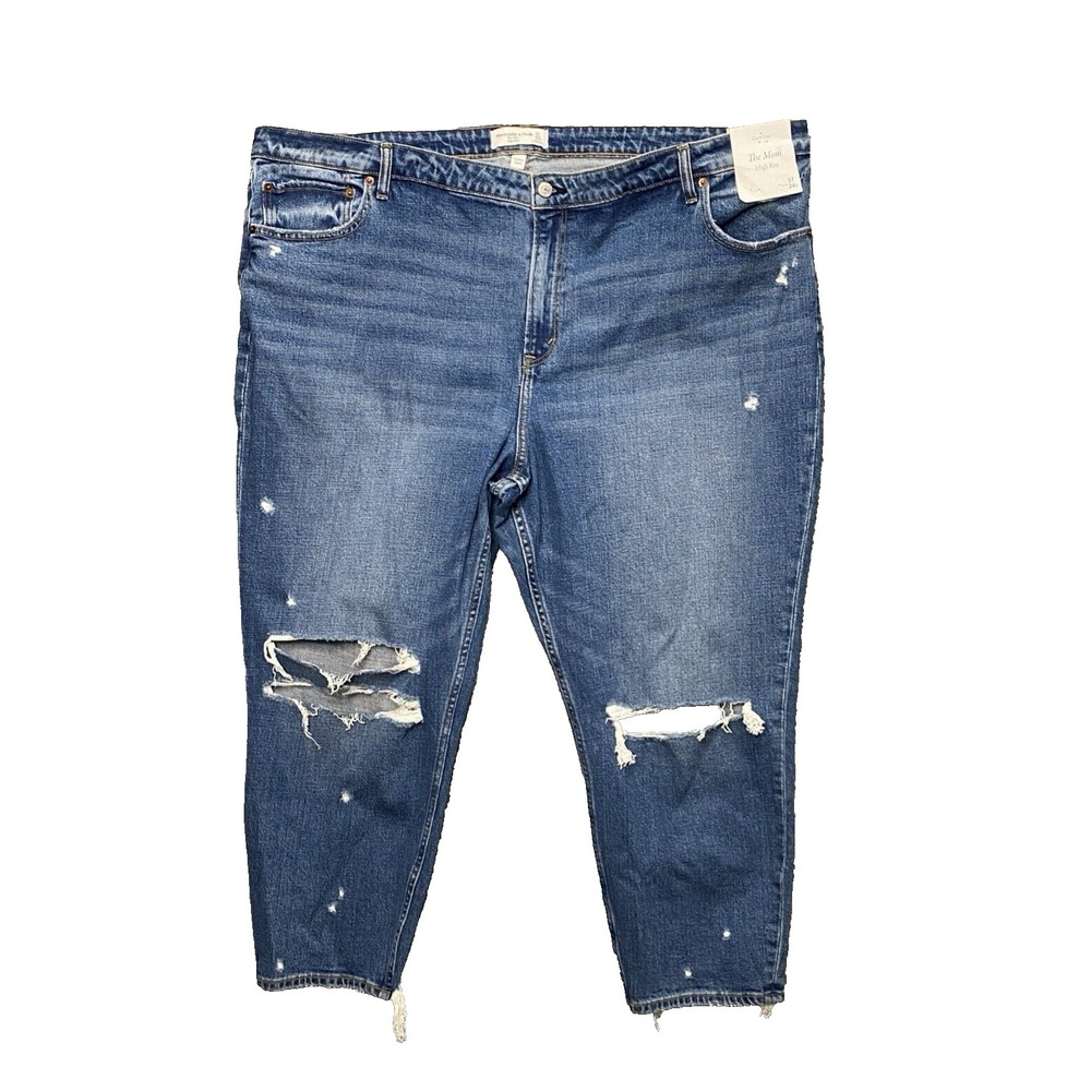 Abercrombie Fitch The Mom High RiseJeans Grunge Womens 37/24 Curve Love Stretch